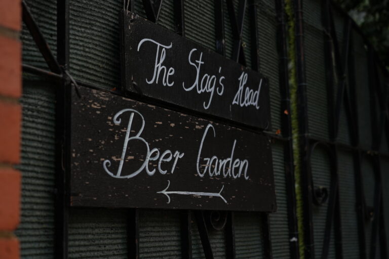 The Stag’s Head beer garden sign