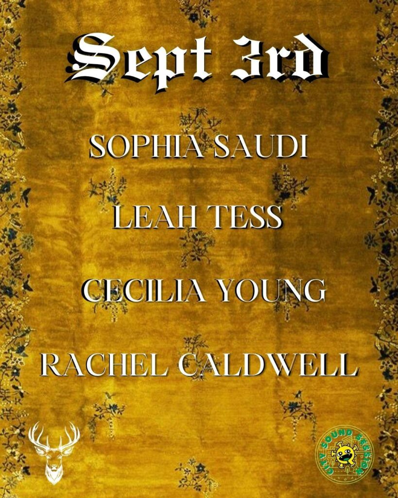 City Sound Session event artwork: Sophia Saudi, Leah Tess, Cecilia Young and Rachel Caldwell at The Stag's Head