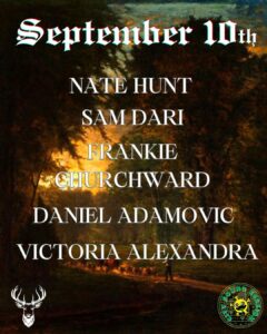 City Sound Session event artwork: Nate Hunt, Sam Dari, Frankie Churchward, Daniel Adamovic and Victoria Alexandra at The Stag's Head